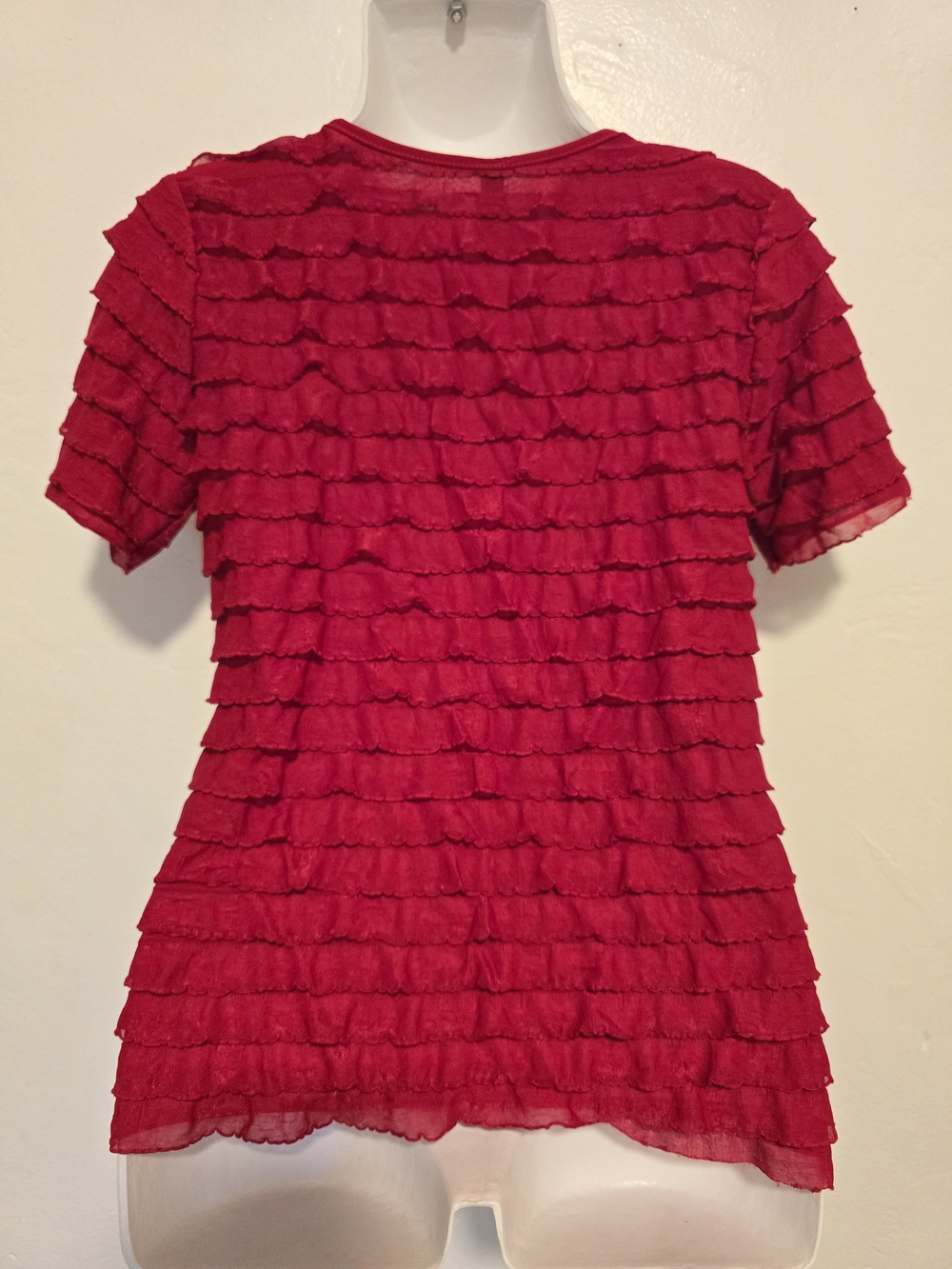 Jason Maxwell - Red Layered Ruffle Top - Picture 5 of 10